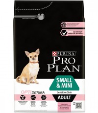 Pro Plan OptiDerma Small and Mini Adult сухой корм для взрослых собак мелких и карликовых пород с чувствительной кожей с лососем и рисом 3 кг.